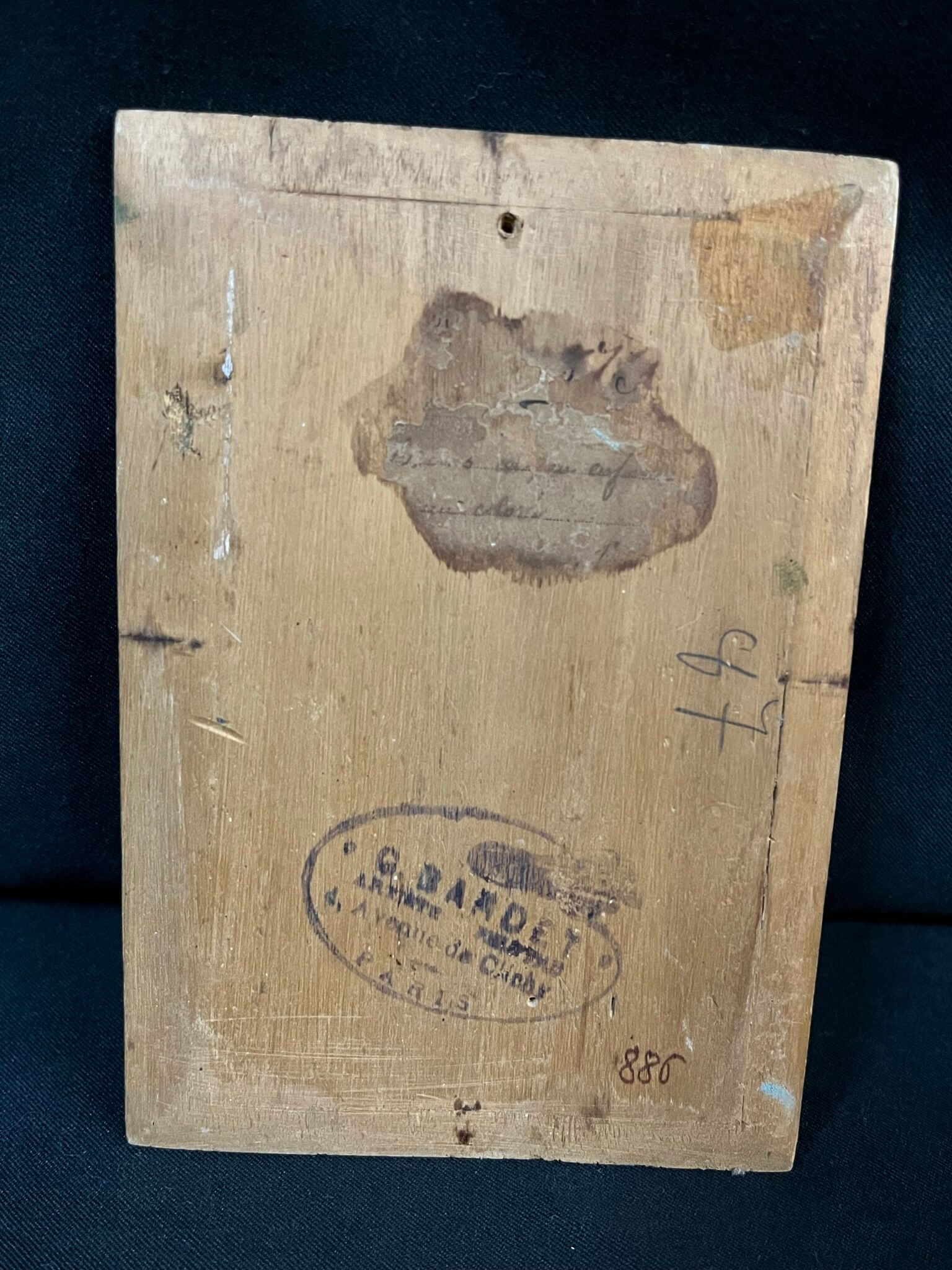 Oil miniator on jumper panel early twentieth century