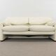Maralunga 2-seater sofa in white leather by Vico Magistretti for Cassina