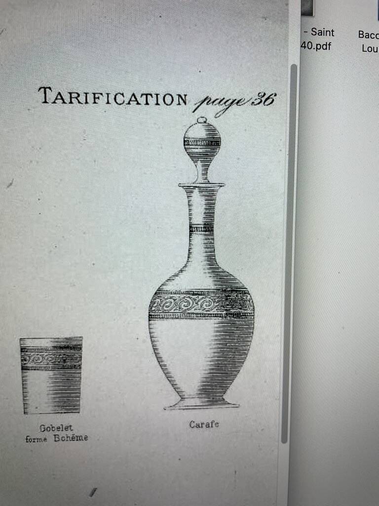 Baccarat carafe with Athenian engraving