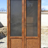 Marquetry and bronze showcase