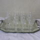16 drinks wine, Tulip, glass shape transparent reasons silkscreens blueberries vintage 1950