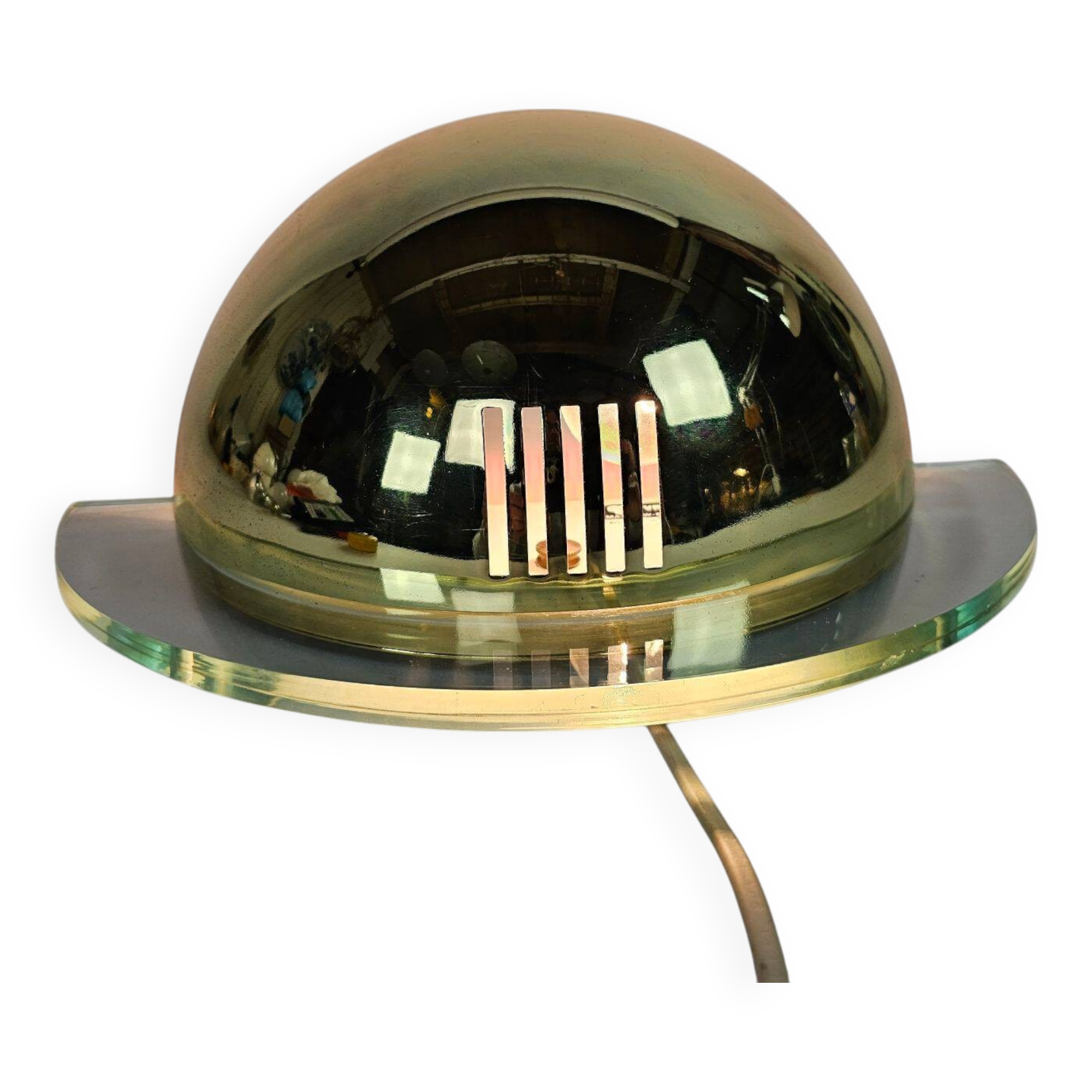 Vrieland design - Holland - ceiling lamp - globe - gold- brass -  80s