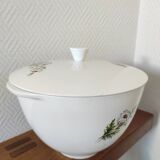 Vercor earthenware soup tureen with daisy decor
