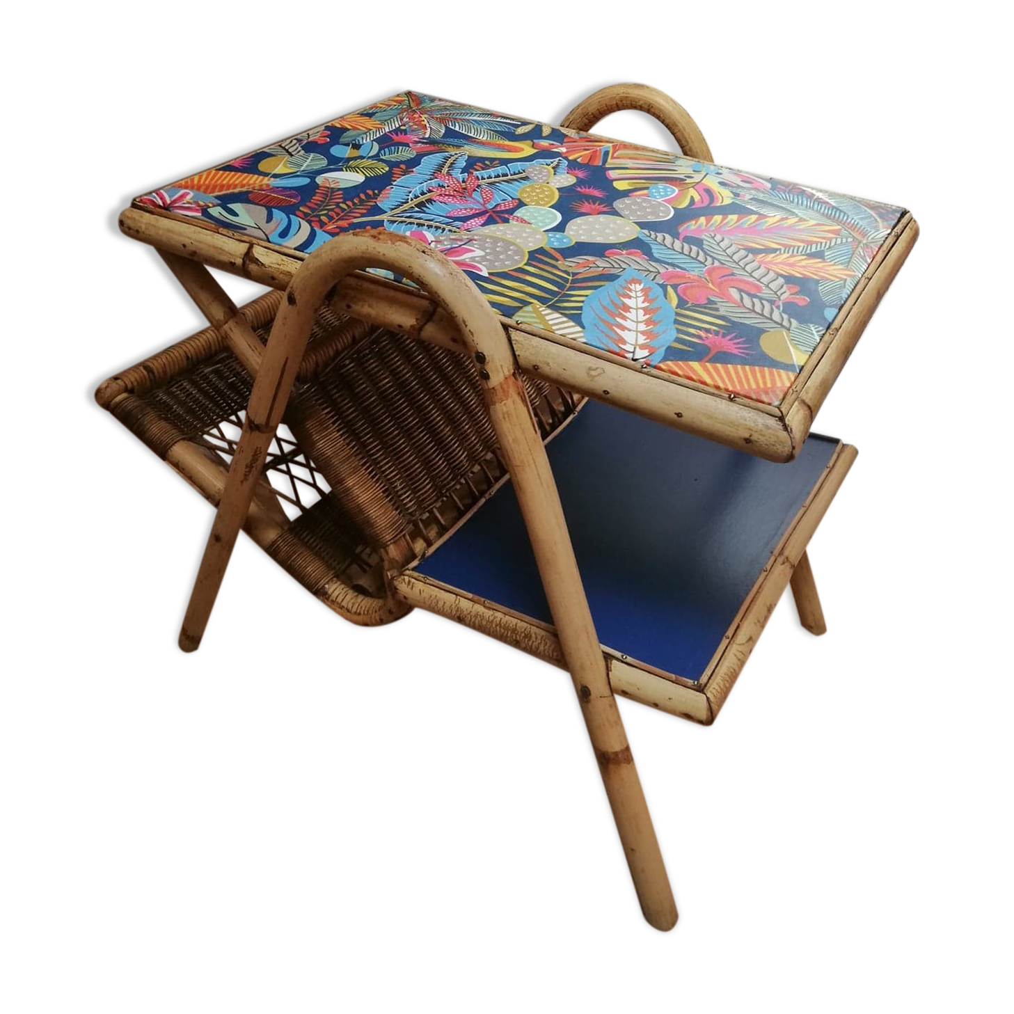 Bamboo and rattan side table revisited