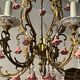 Lustre bronze et porcelaine 5 feux