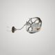 ANTIQUE CHANDELIER MAZZEGA Murano Opalescent Glass and Chrome Metal Pendant Light