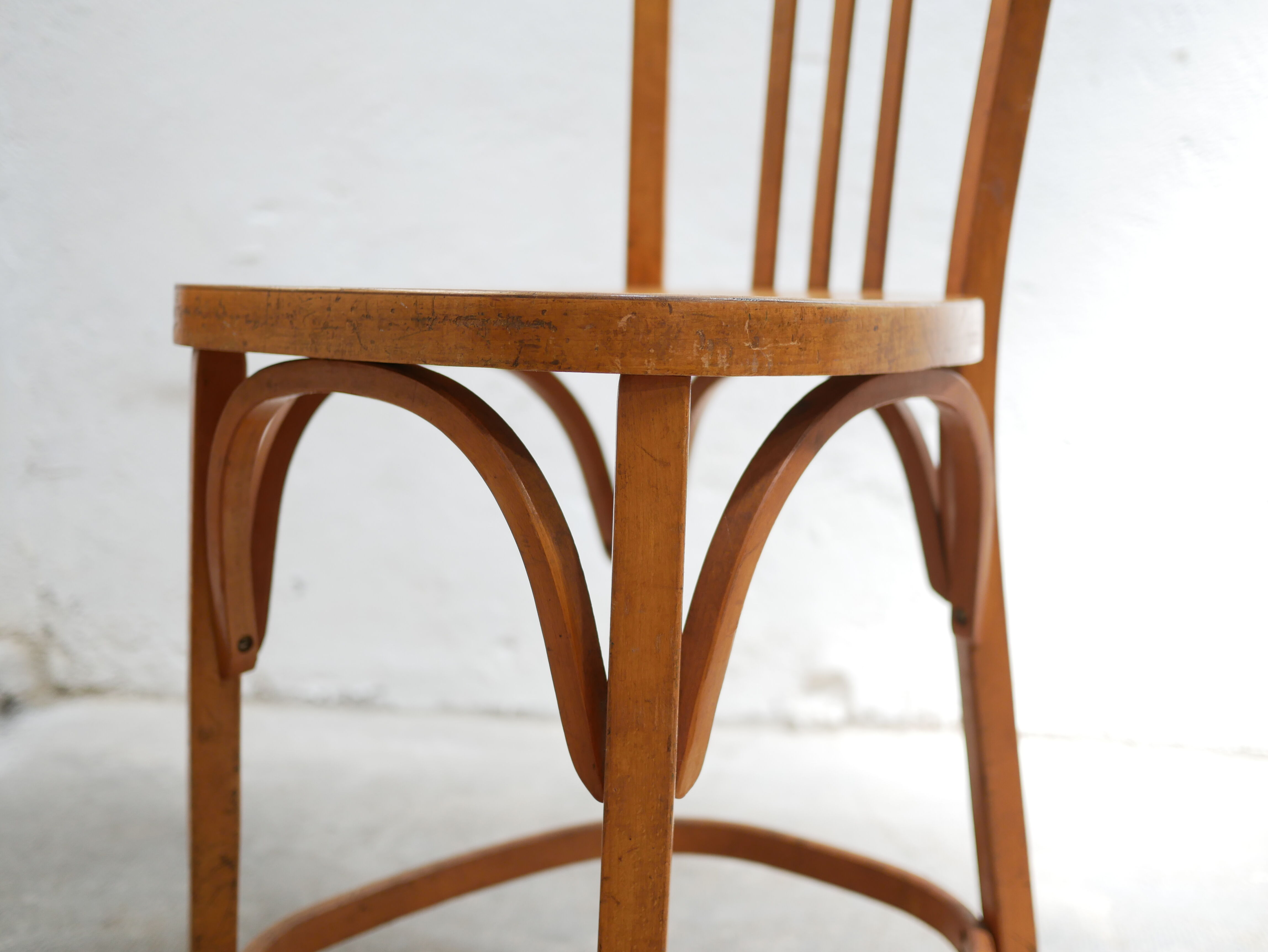 Vintage wooden bar chair by Baumann editions