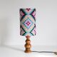Vintage 70s bedside lamps, printed lampshades