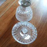 Antique glass and metal sugar bowl