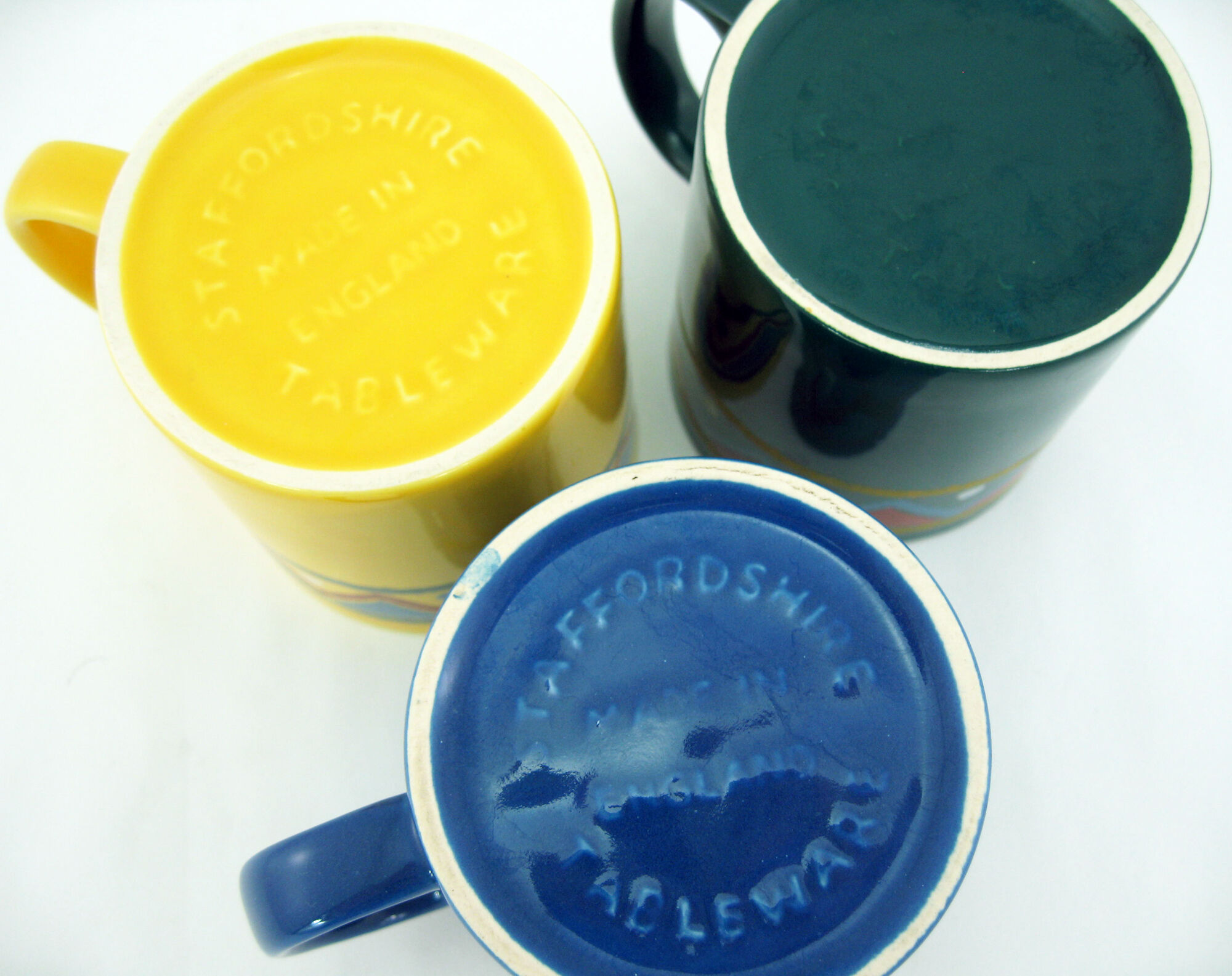 Set of 3 ceramic mugs Staffordshire Tableware