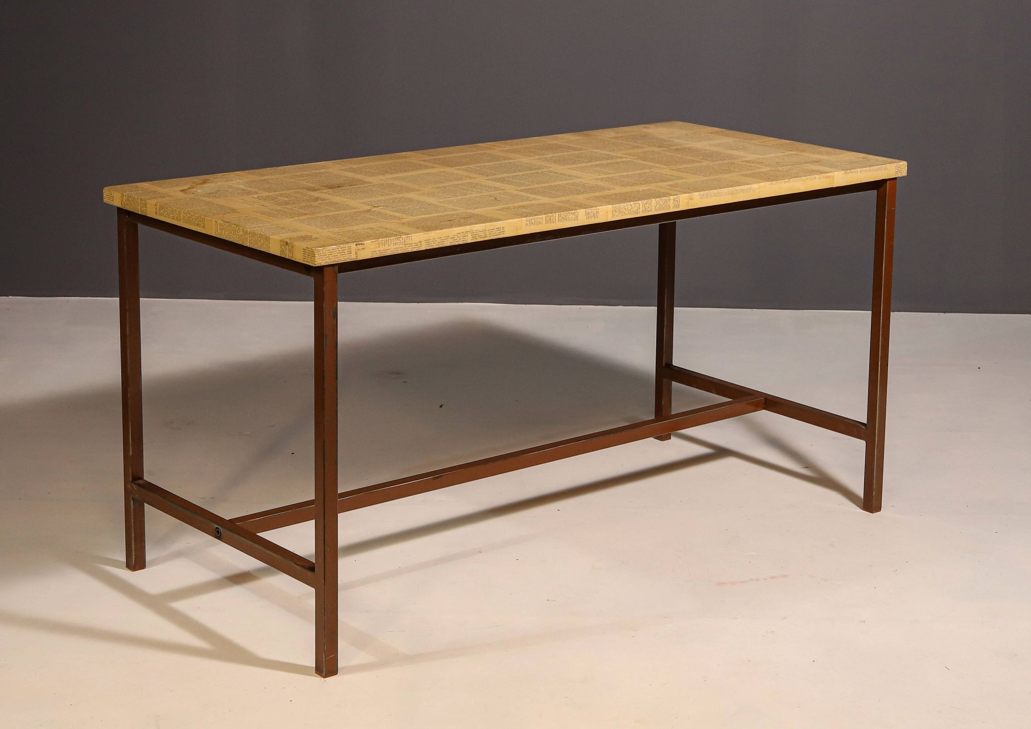 Table de cuisine industrielle vintage de l'Est, années 1950, Tchécoslovaquie