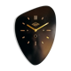 Vintage formica clock asymmetrical silent wall clock "Black Lutecia"