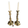 Charming Pair of Victorian Brass Candlesticks with Octagonal Bases - Matching Antique Candle Holders