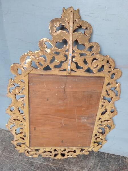 Baroque mirror Louis XV gilded wood ep XIX em - 105 cm