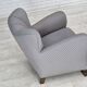 1950s, Danish armchair, furniture fabric, carved oak wood.