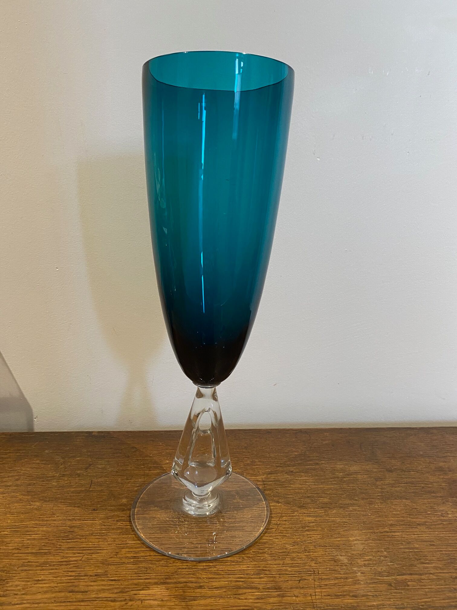 large Italian green blue vase