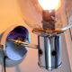 Pair of chrome wall lights 1970