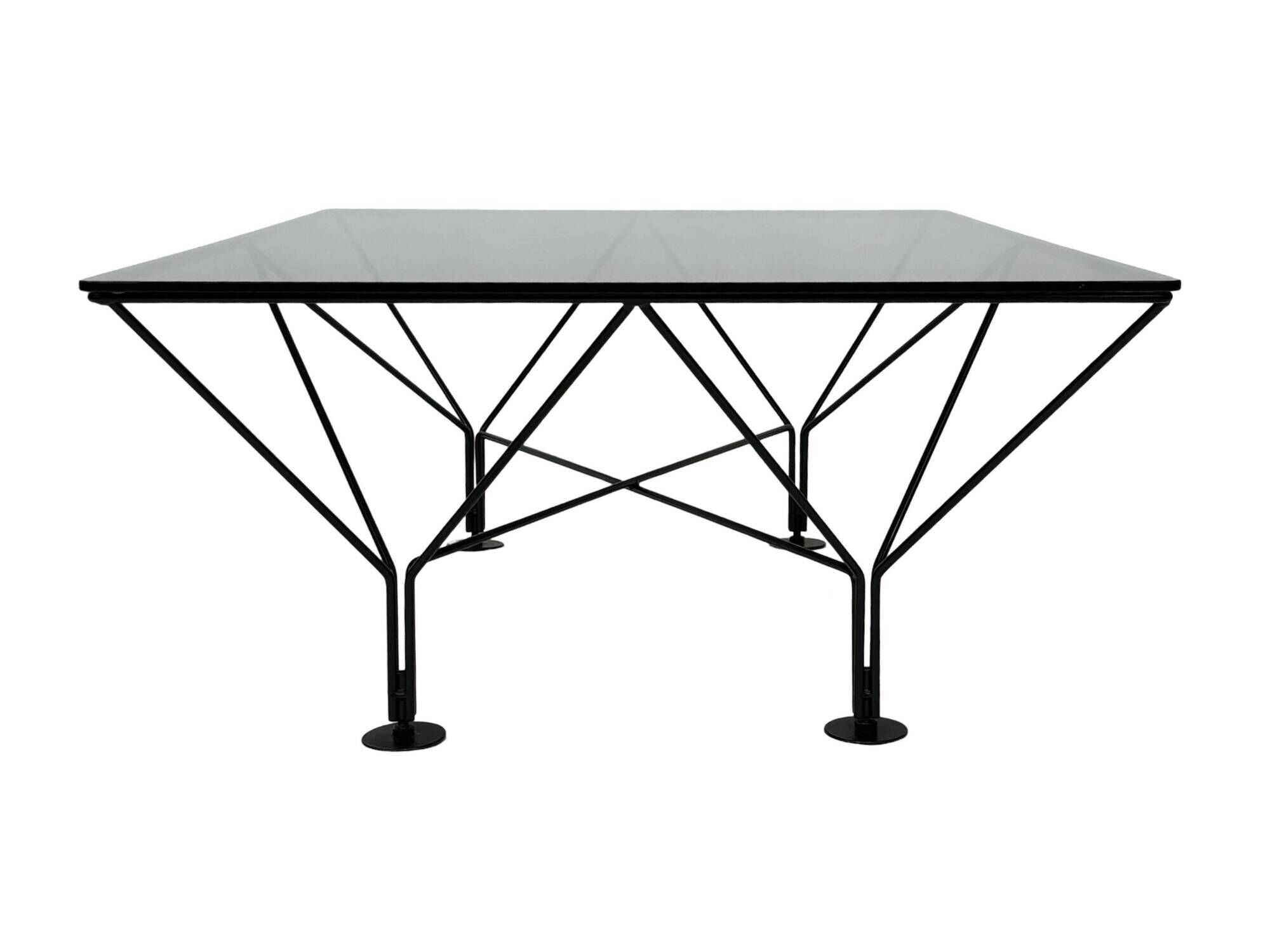 Vintage Coffee Table With Smoked Glass 80's Design