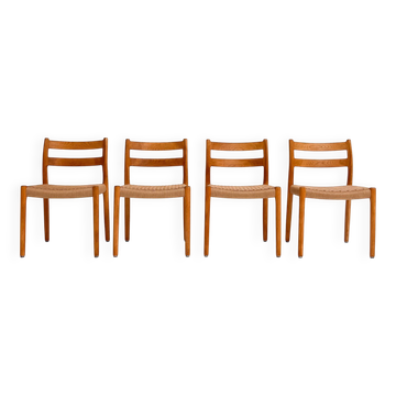 Set of 4 model 84 chairs by Niels Otto Møller, 1960s