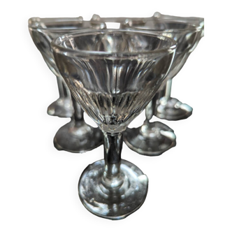 Lot 6 old digestive glasses 1940 TBE