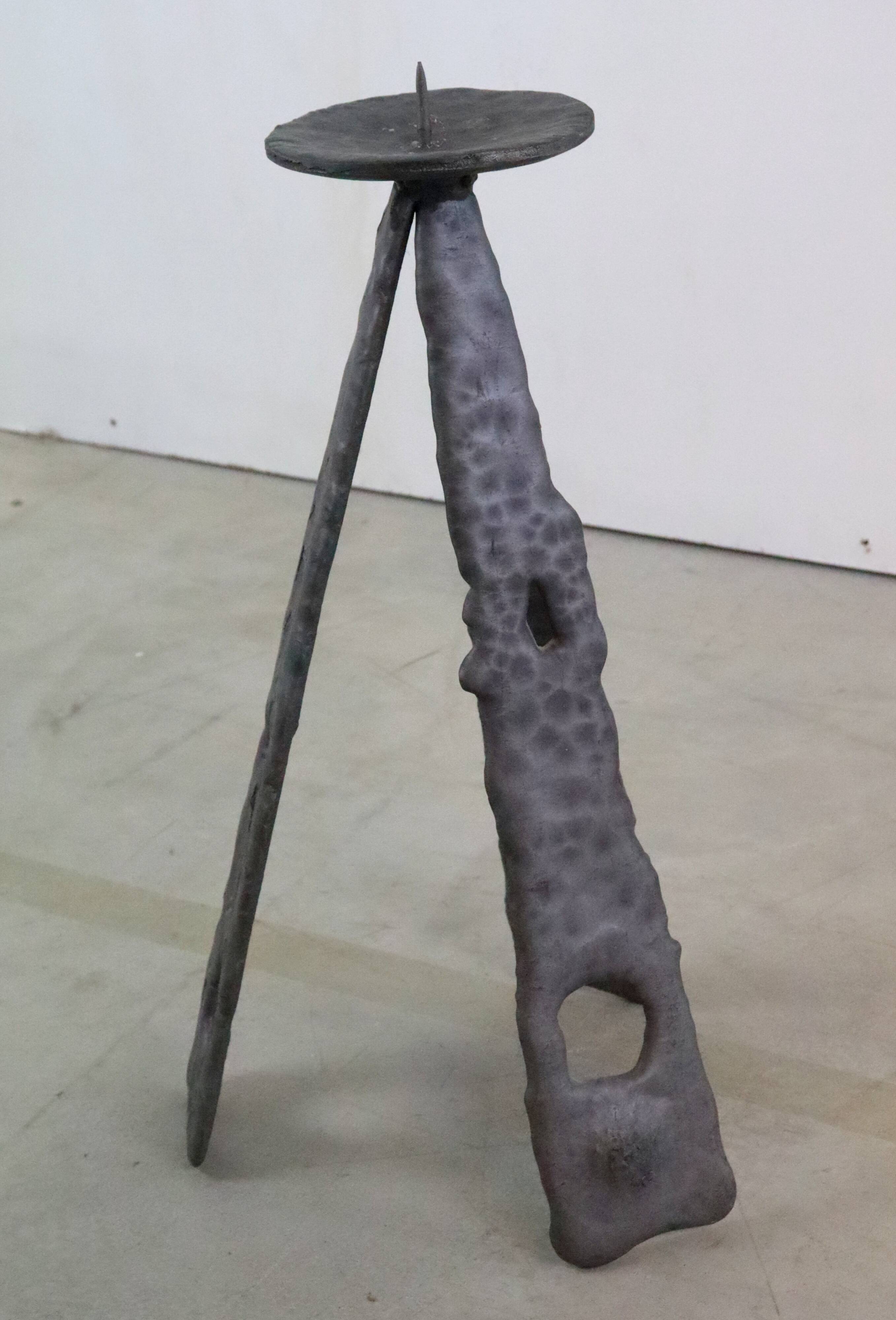 Vintage brutalist floor candlestick