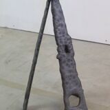 Vintage brutalist floor candlestick