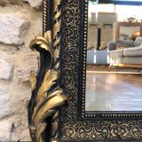 Old mirror 153.5x98.5cm Napoleon III late 19th century, beveled and stitched ice.