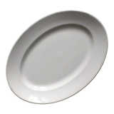 Plat ovale blanc en terre de fer Digoin et Sarreguemines