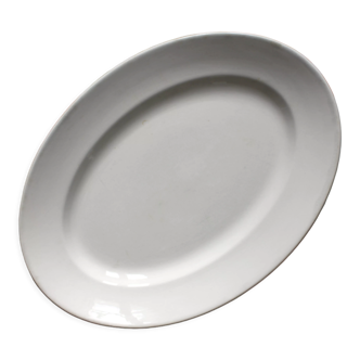 White oval dish in ironstone Digoin and Sarreguemines