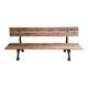 Antique French park bench in cast iron and oak – Sea green patina, 220 cm