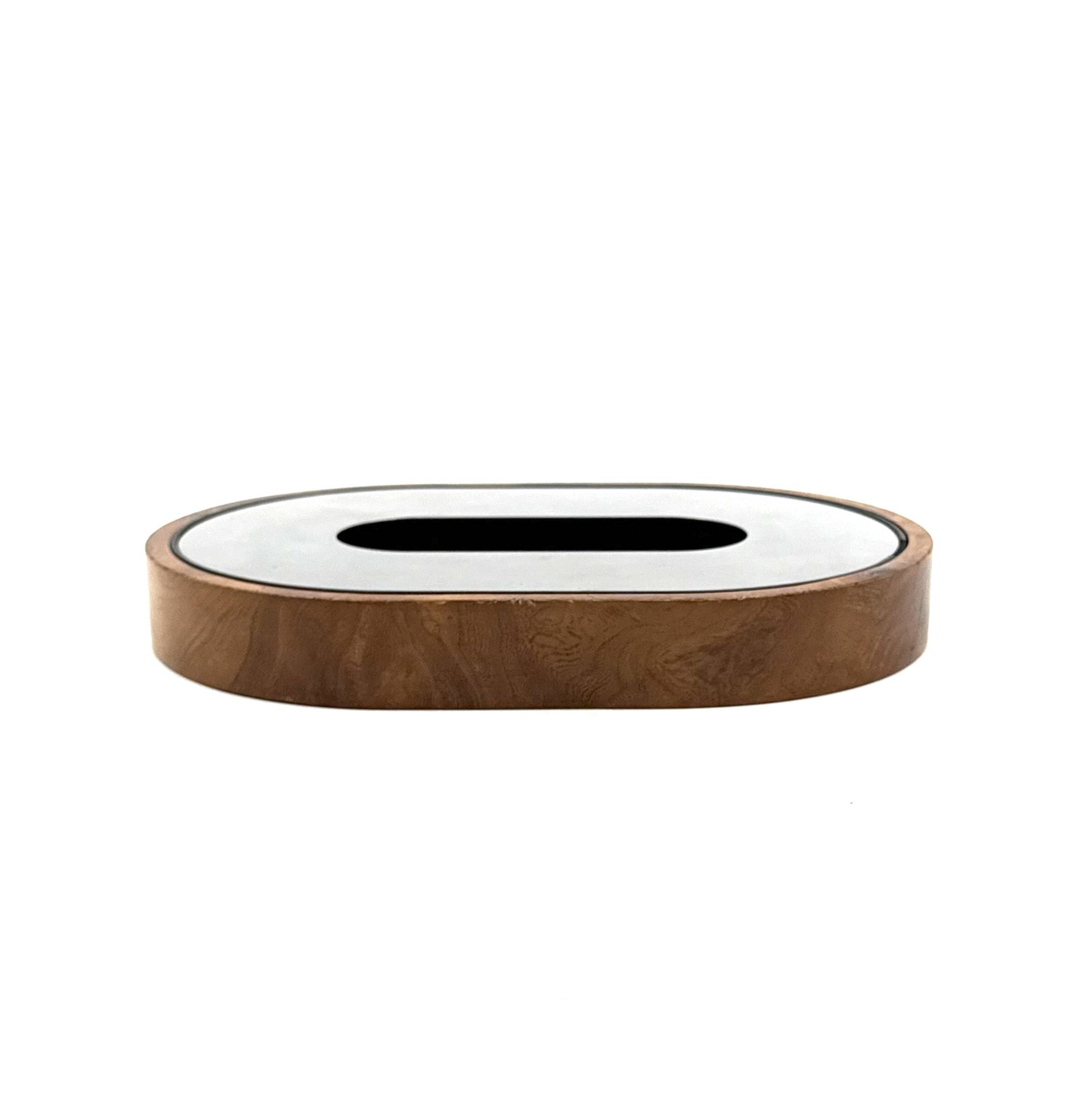 Mid-century olive wood ashtray, Italy ca. 1970