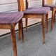 Set of 5 Scandinavian chairs in wood and checked fabric.