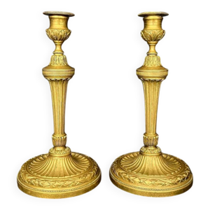 Paire de bougeoirs en - bronze