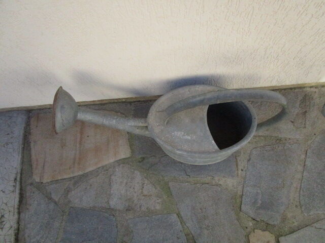 Old zinc watering can