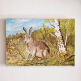Oil on canvas hare rabbit