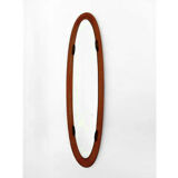 Design mirror with frame in teak, 50s - 140x30cm