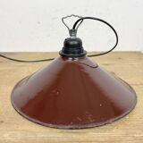 Industrial Dark Red Enamel Factory Pendant Lamp, 1960s