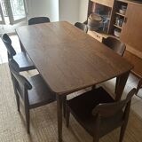 Table made of wood with extension