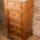 Louis XVI style bedside chest of drawers, marble top, late 19th century.