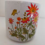 pot or cache stoneware pot decoration flowers