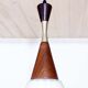 Suspension scandinave teck et verre opalin