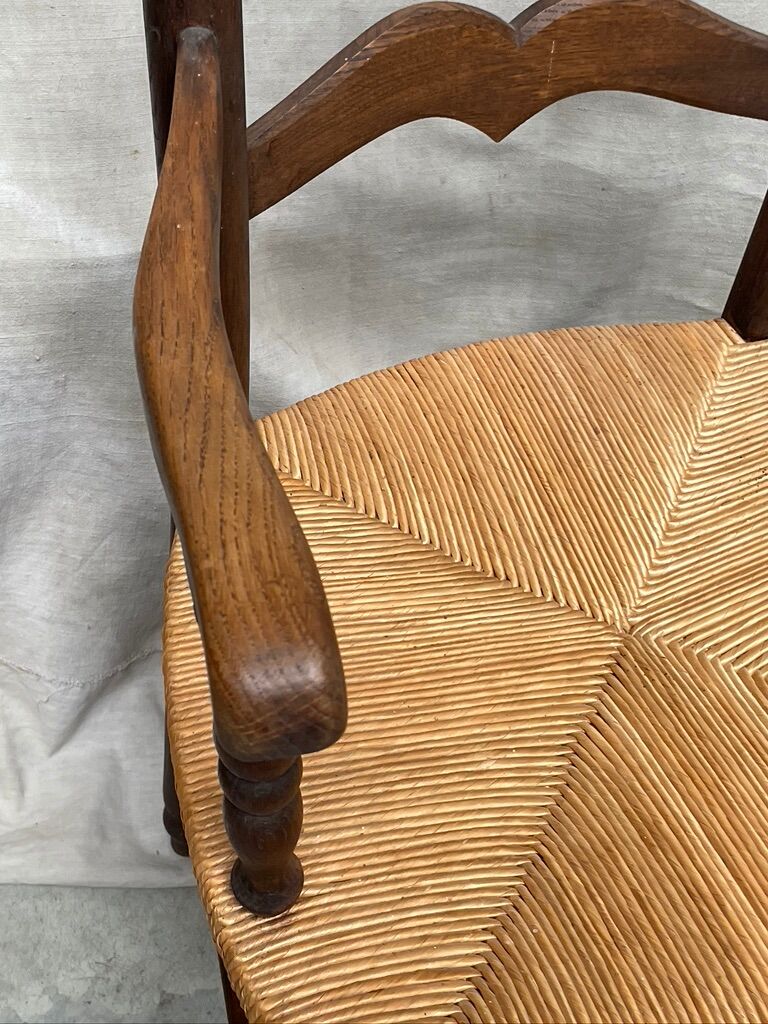 Pair of straw armchairs