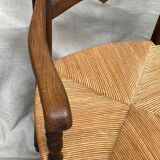 Pair of straw armchairs