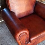 Club-style leather armchair