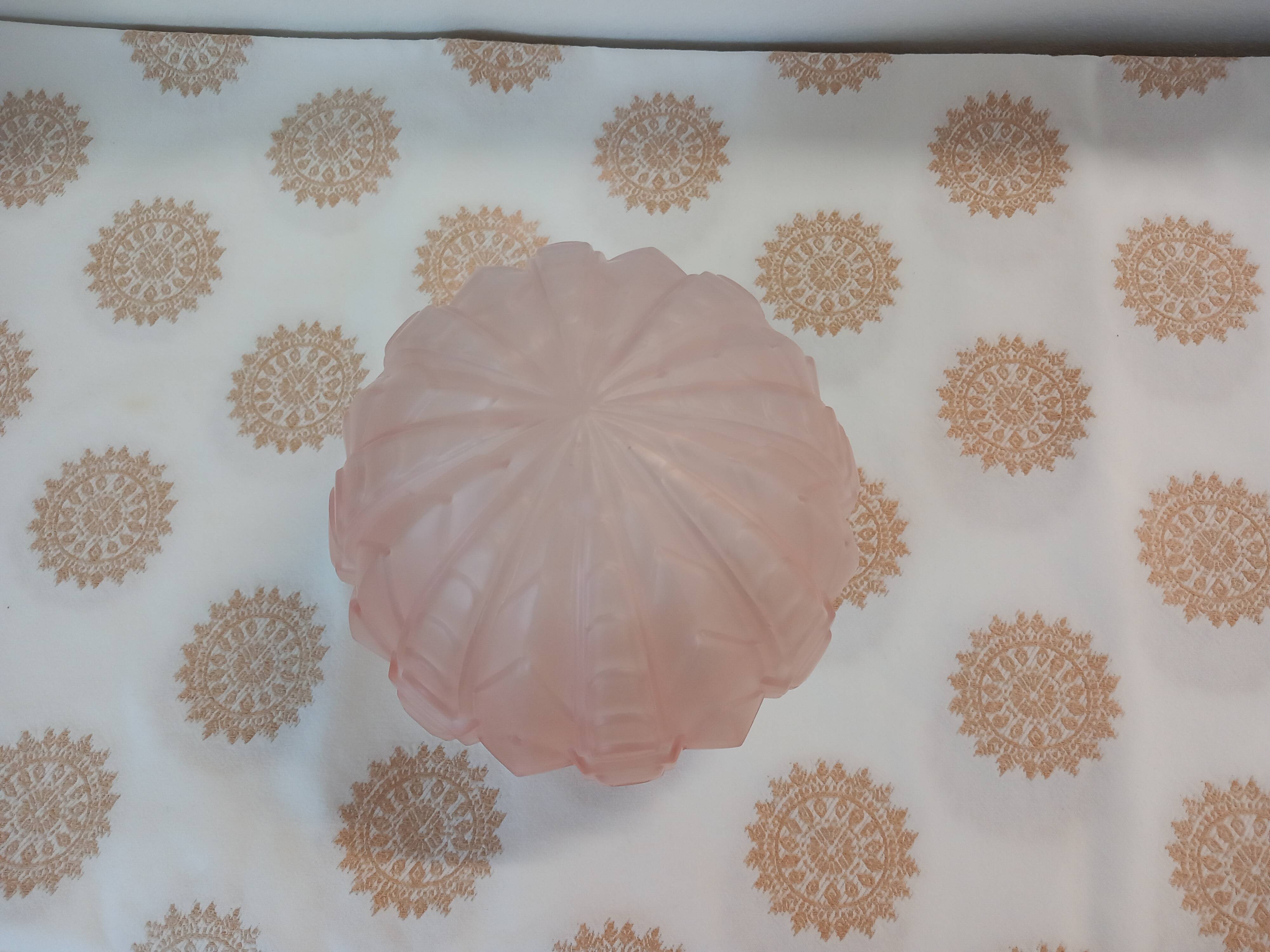 Old pale pink pressed glass globe