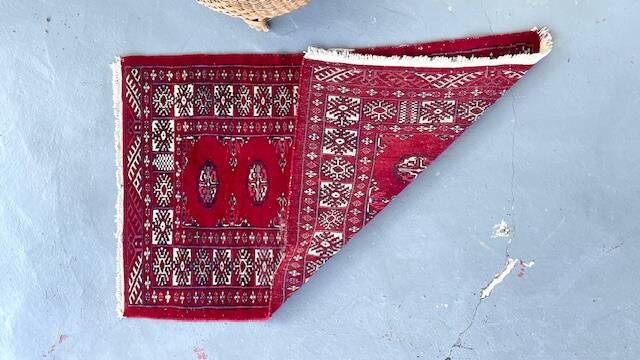 Artisanal velvet rug ancient