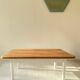 Restored antique coffee table – Natural oak and cream legs