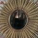 Sun mirror with golden bevelled flat mirror - 87 cm
