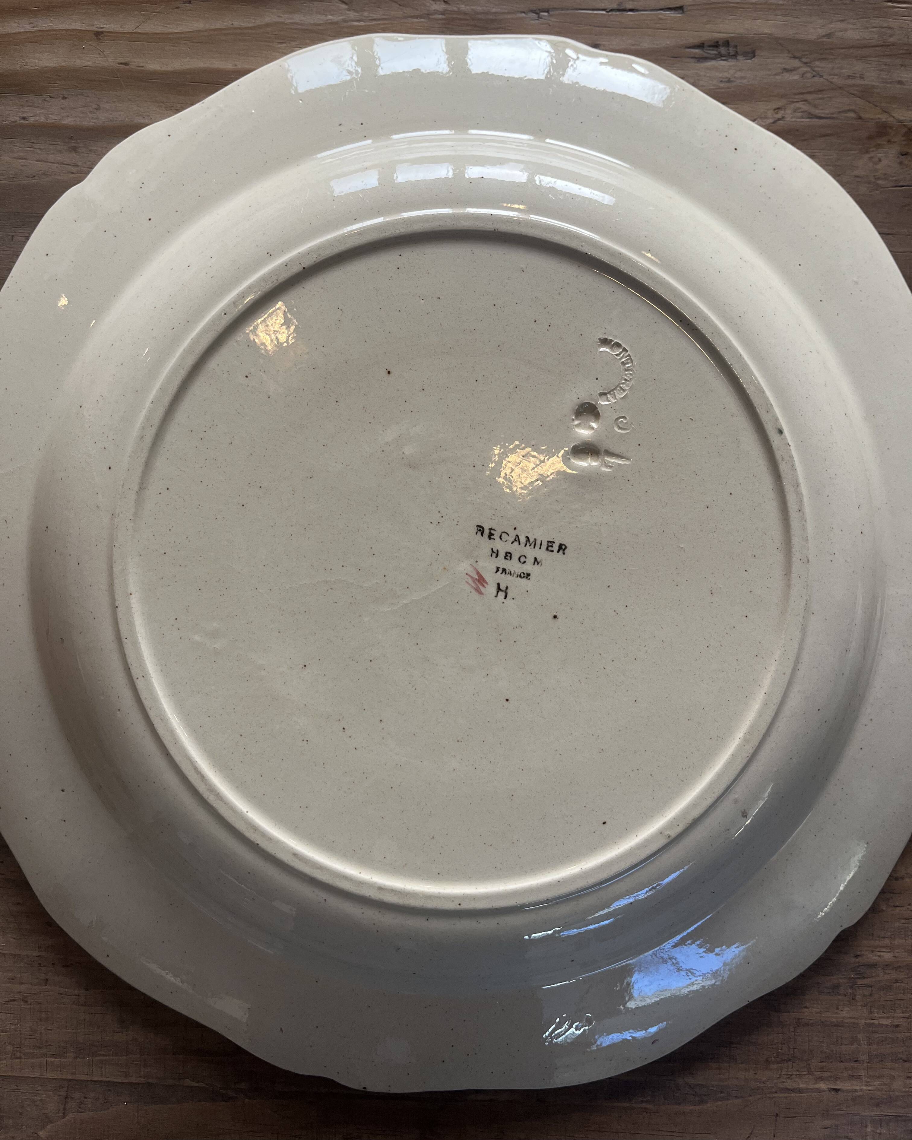 Flat round plate earth of iron HBCM Récamier