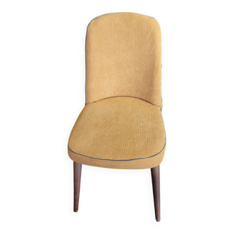 Scandinavian mustard corduroy chair